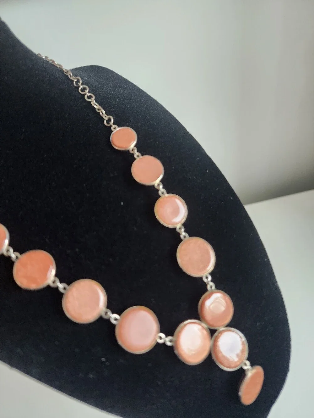 Vintage Goldstone Silver-Tone Cabochon Y-Drop Statement Necklace, 18